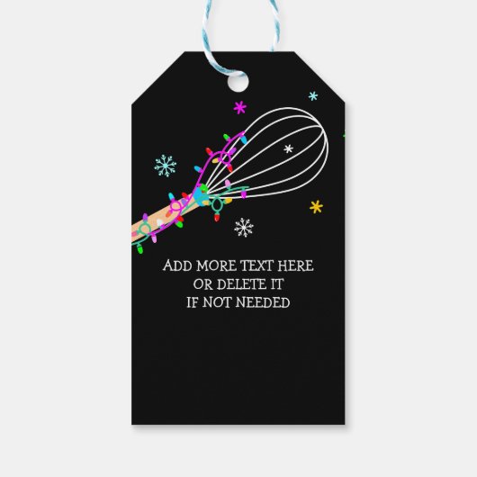 Whisk je een vrolijke kerst bakken cadeaulabel (Achterkant)