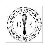 Whisk Keukengerei 2 Initiaal Monogram Boeknaam Zelfinktende Stempel (Design)
