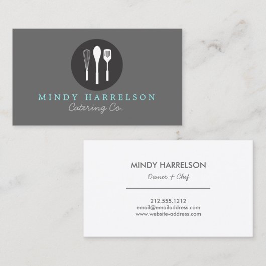 WHISK LEPEL SPATULA LOGO 5 voor Bakkerij, Catering Visitekaartje (Voorkant / Achterkant)