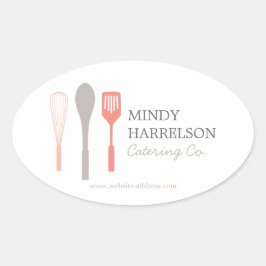 WHISK LEPEL SPATULA LOGO II voor Bakkerij, Caterin Ovale Sticker