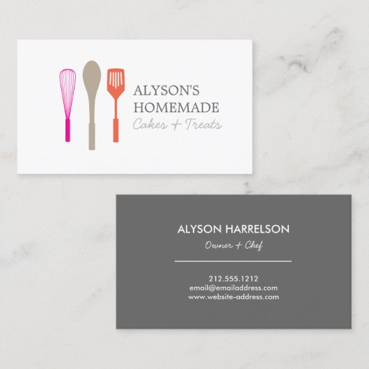 WHISK LEPEL SPATULA LOGO III voor Bakkerij, Cateri Visitekaartje (Voorkant / Achterkant)