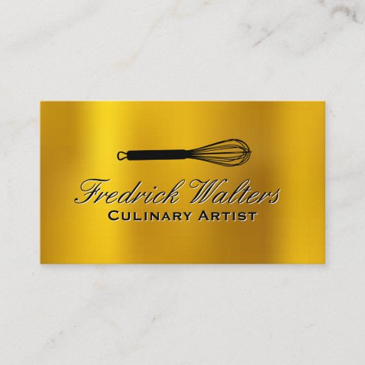 Whisk Logo | Achtergrond goudmetalen Visitekaartje (Voorkant)