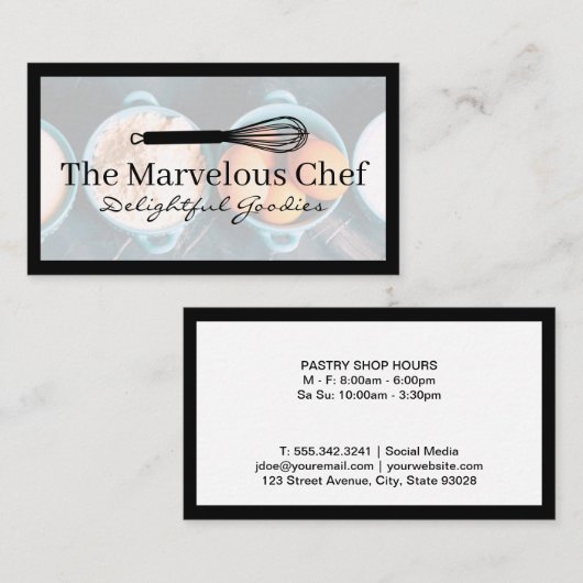 Whisk Logo | Bakkersingrediënten Visitekaartje (Voorkant / Achterkant)