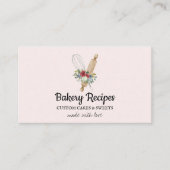 Whisk Pink Home gemaakt Bakkerij Chef Visitekaartje (Voorkant)