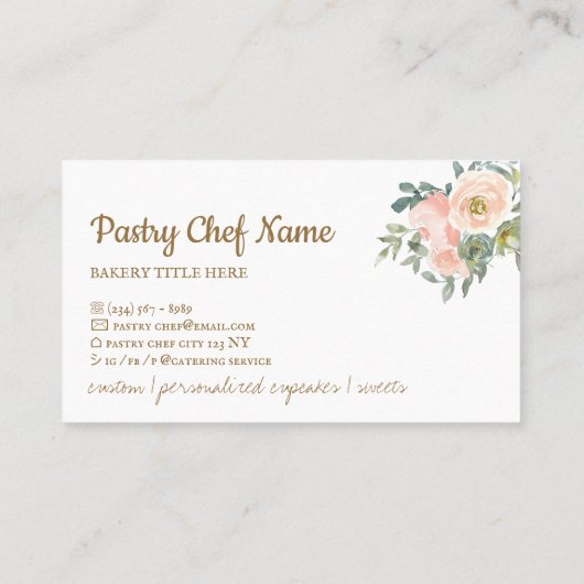 Whisk Rolling Pin Bakery Branding Visitekaartje (Achterkant)