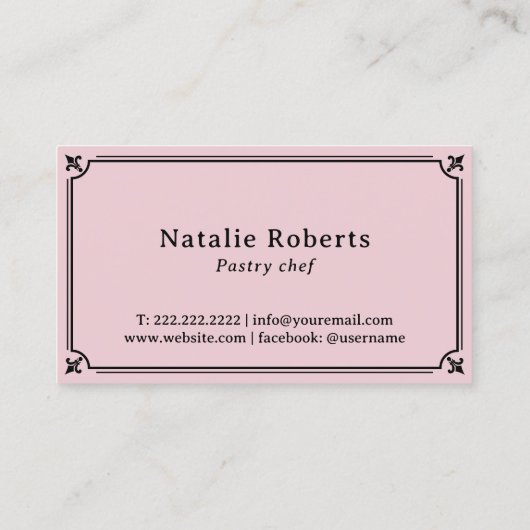 Whisk & Rolling Pin Handgemaakt met Love Bakery Pi Visitekaartje (Achterkant)