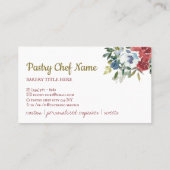 Whisk Rolling Pin Home maakte Bakery Chef Visitekaartje (Achterkant)