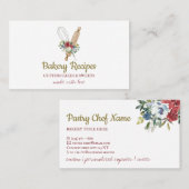 Whisk Rolling Pin Home maakte Bakery Chef Visitekaartje (Voorkant / Achterkant)