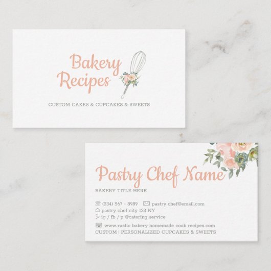 Whisk Signature bakend schattig Visitekaartje (Voorkant / Achterkant)