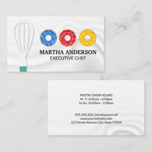 Whisk | Silky Background | Donuts Visitekaartje (Voorkant / Achterkant)