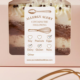 Whisk Spoon Bakery Allergie Waarschuwing Gebakken Etiket