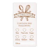 Whisk Spoon Bakery Allergy Alert Baked Goods Food Etiket (Voorkant)