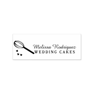 Whisk Sprinkles Falling Cake Baker Script Logo Rubberstempel
