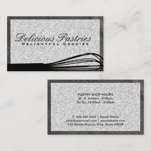 Whisk Tool | Glitter Achtergrond Visitekaartje (Voorkant / Achterkant)