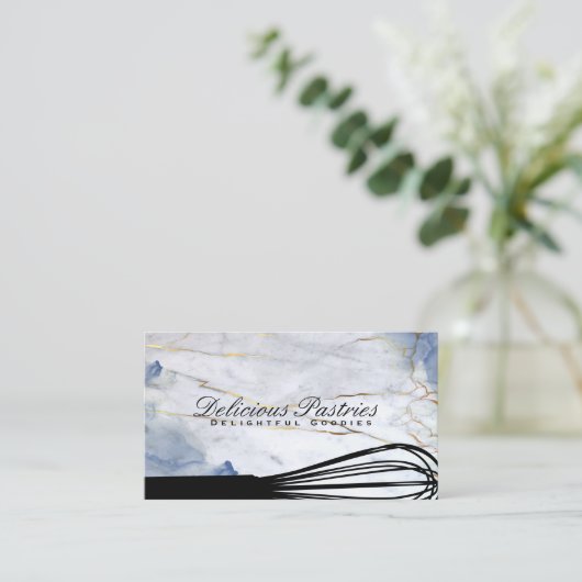 Whisk | Visitekaartje blauwe marmer (Staand voorkant)
