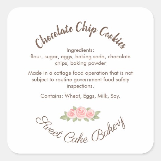 Whisk & Warmth Chocolade Cookie Ingredienten Label (Voorkant)