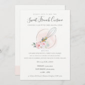 Whisk Wooden Floral Bakery Cooking Class Invite Bedankkaart (Voorkant / Achterkant)