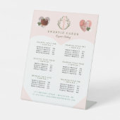 Whisk & Wreath Bakery Shop-Logo-serviceprijzen Reclamebord Met Voetstuk (Voorkant)