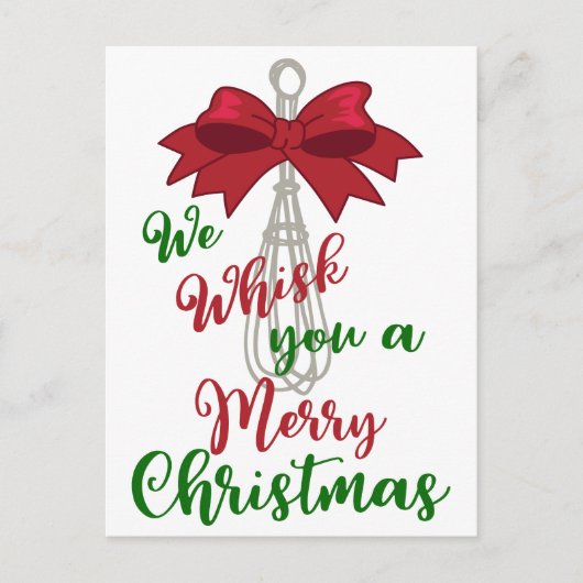 Whisk you Merry Kerstmis Briefkaart (Voorkant)