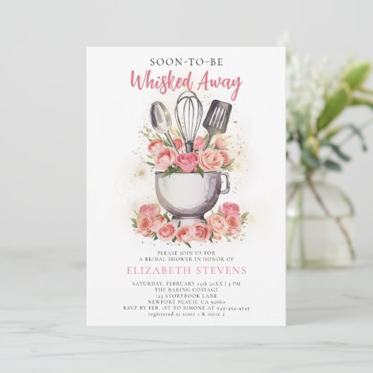 Whisked Away Baking Mixer Bowl Rozen Vrijgezellenf Kaart (Staand voorkant)