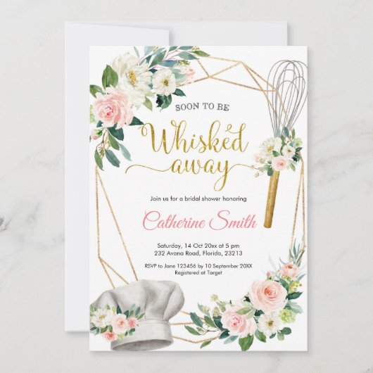 Whisked Away Bridal Shower Invitation Kaart (Voorkant)