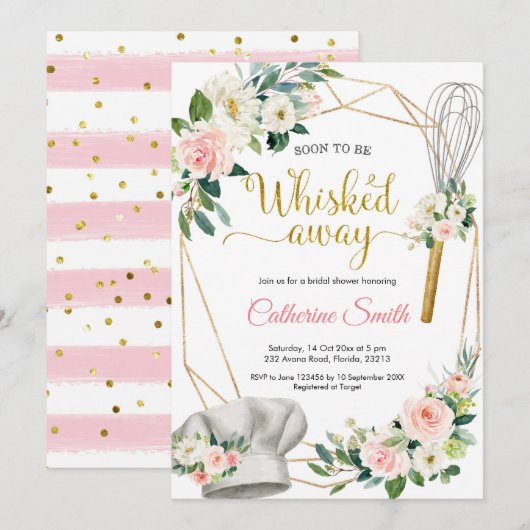 Whisked Away Bridal Shower Invitation Kaart (Voorkant / Achterkant)