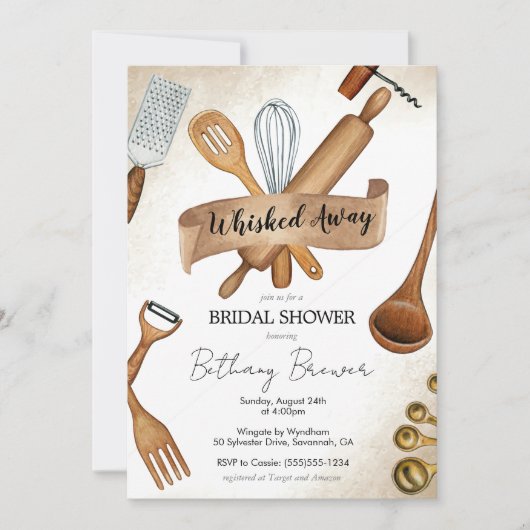 Whisked Away Bridal Shower Invitation Kaart (Voorkant)