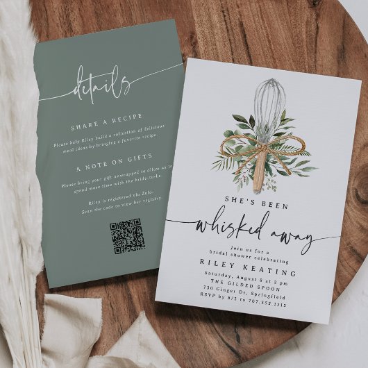 Whisked Away Keuken QR Code Vrijgezellenfeest Kaart