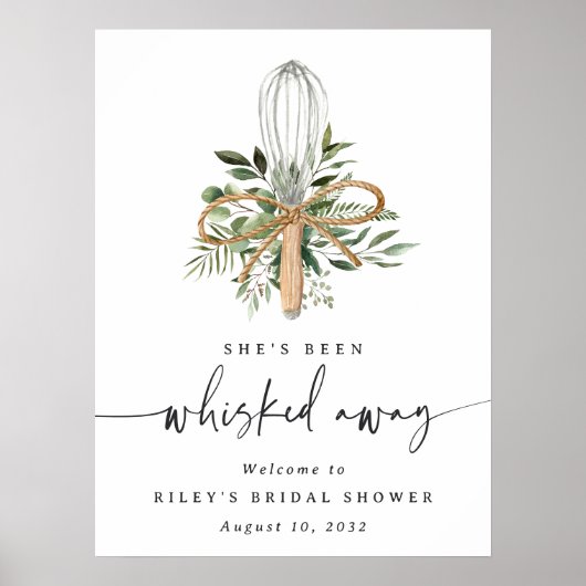 Whisked Away Keuken Vrijgezellenfeest Welkomstbord Poster (Voorkant)