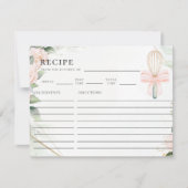 Whisked Away Roze Bloemen Vrijgezellenfeest Recept Notitiekaartje (Voorkant)