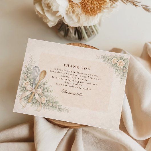 Whisked Away Rustic Baking Bridal Shower Bedankkaart
