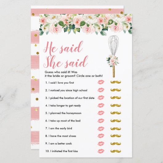 Whisked Away zei dat ze Kaart van games zei (Voorkant / Achterkant)