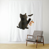 Whisker Hex & Lantaarn Glow Classic T-shirt Wandkleed (In situ)