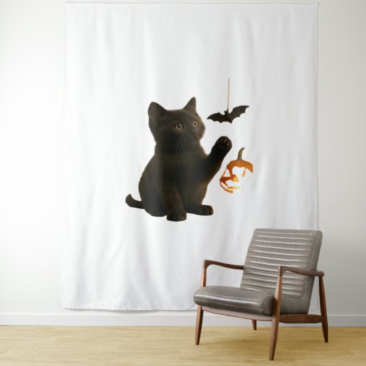 Whisker Hex & Lantaarn Glow Classic T-shirt Wandkleed (In situ)