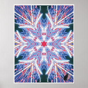 Whisker Kinetic Collage Kaleidoscope Poster