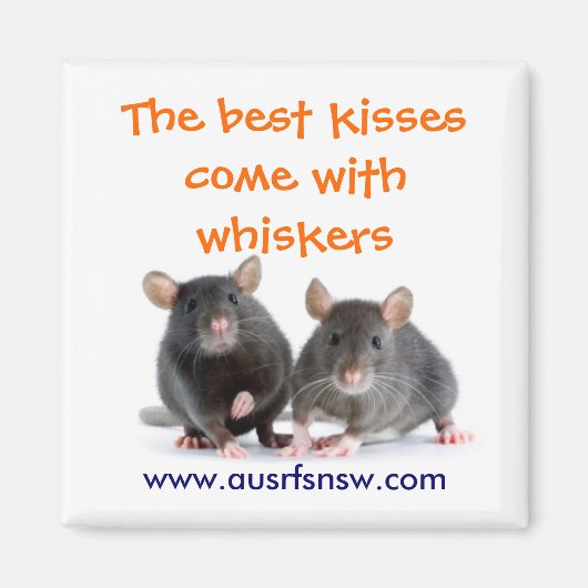 Whisker Kisses (rat) Magneet (Voorkant)