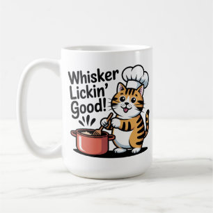Whisker Lickin 'Good Cat Chef Food Cooking Koffiemok