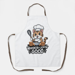 Whisker-Lickin’ Good Funny Cooking Tabby Cat Baker Schort