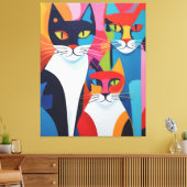 Whisker vraagt zich af: Abstracte elegantie Canvas Afdruk (Insitu (Woonkamer))