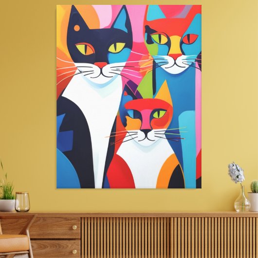 Whisker vraagt zich af: Abstracte elegantie Canvas Afdruk (Insitu (Woonkamer))