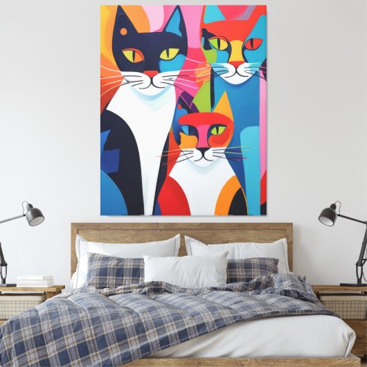 Whisker vraagt zich af: Abstracte elegantie Canvas Afdruk (Insitu (Slaapkamer))