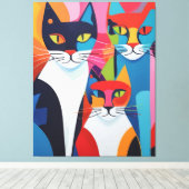 Whisker vraagt zich af: Abstracte elegantie Canvas Afdruk (Insitu (Houten vloer))