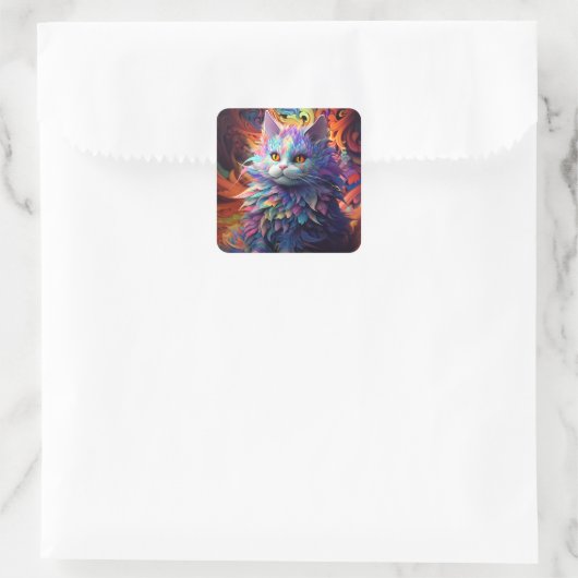 Whisker Wonder Vierkante Sticker (Tas)