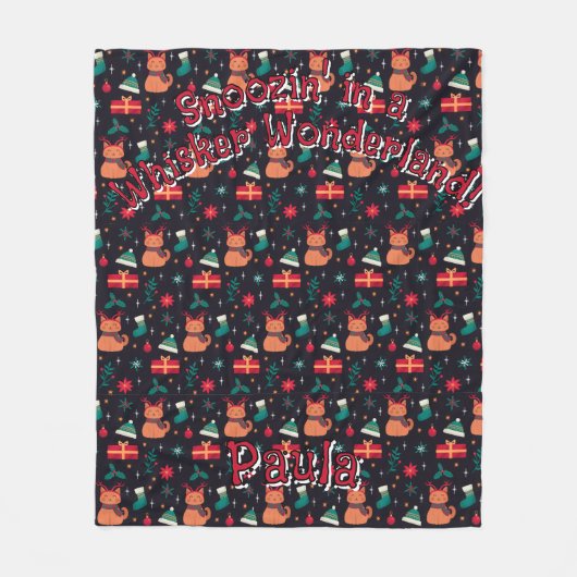 Whisker Wonderland Fleece Deken (Voorkant)