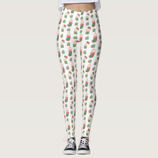 "Whisker Wonderland" Kerst Leggings (Voorkant)