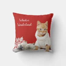 Whisker Wonderland Red Cat Sierkussen