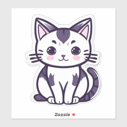 "Whisker Wonderland: Schattige kattenkarakter ontw Sticker (Vel)