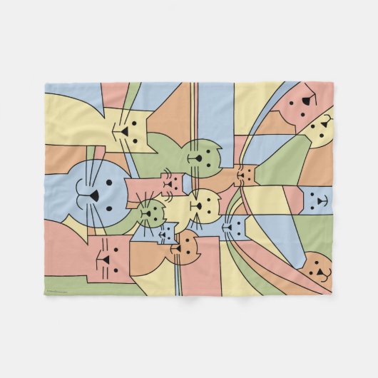 Whisker Wonders' Katten Fleece Deken (Voorkant (Horizontaal))