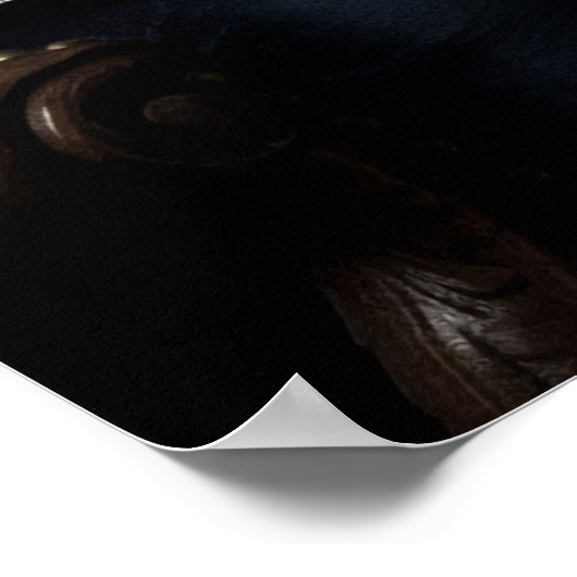 Whiskered Cat vraagt zich af: Digitale kattenportr Poster (Hoek)