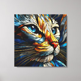Whiskered Elegance - AI-gegenereerde kat Canvas Afdruk